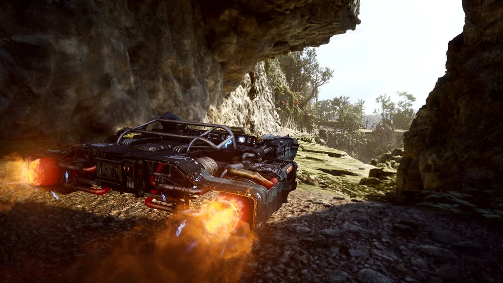 Imagem mostra Landspeeder, uma das opções para iniciar o game em Star Wars Galactic Racer 
