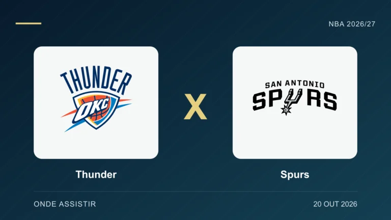 Escudos de Thunder e Spurs, separados por um X.