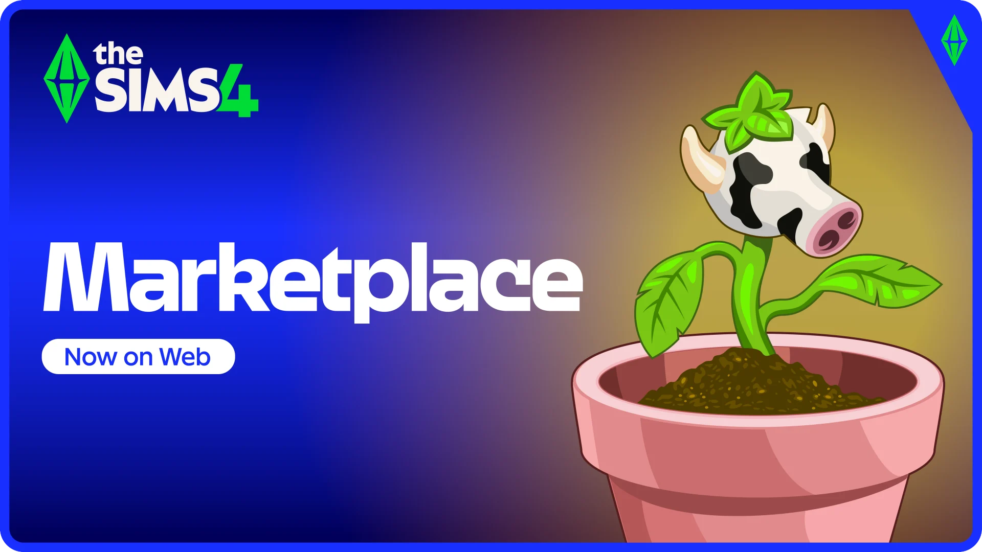 Banner oficial do Marketplace do The Sims 4, serviço de conteúdos de criadores integrados ao jogo
